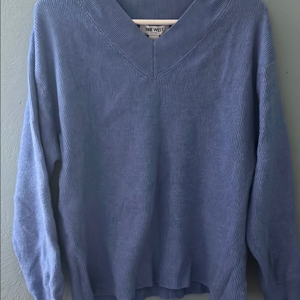 Nine West Women’s V-Neck Sweater in Light Blue